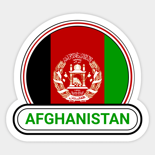 Afghanistan Country Badge - Afghanistan Flag Sticker by Yesteeyear